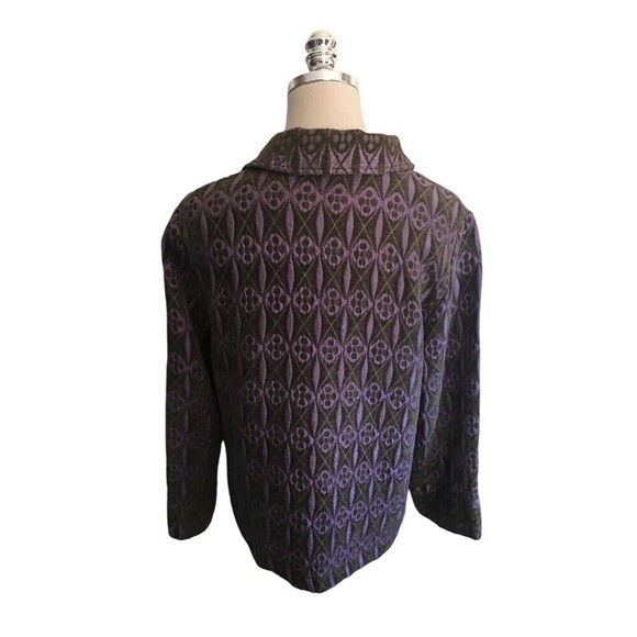 Clay Top Women's Size Medium Green Purple Long Sleeve Button Up - Picture 2 of 7